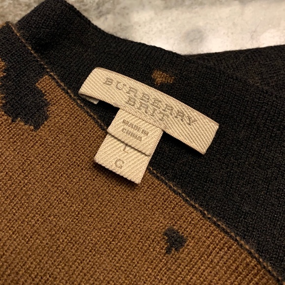 Burberry – Soft Wool Black and Brown Patterned Sweater Sz L. Excellent condition - Picture 5 of 9